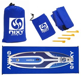 NIXY Landing Mat - Versatile and Durable 142" x 57" Mat - Made with Heavy Duty 100% Ripstop Nylon - Perfect Accessory for Paddle Board, Surfing, Kayak, and Scuba Dive Outdoor Activities - Blue