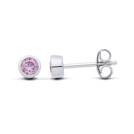Sterling Silver Alexandrite Stud Earrings - June Birthstone