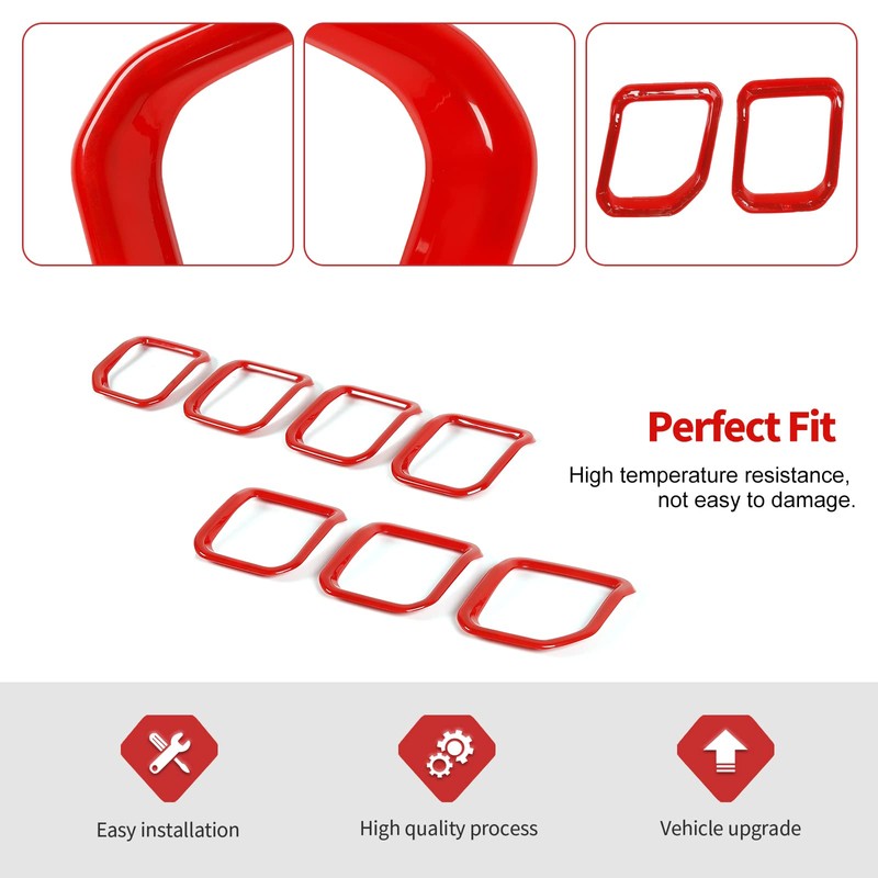 7PCS Front Grill Inserts Grille Cover Trim Exterior Accessories for