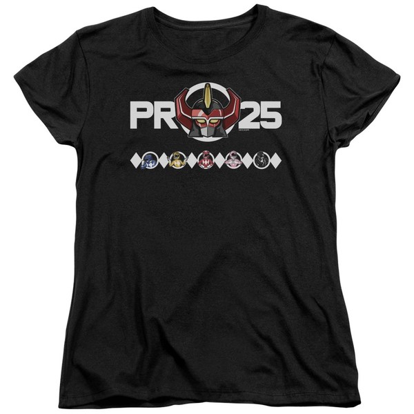 Trevco Power Rangers Megazord 25 Women's T Shirt, X-Large Black