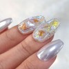 [Special limited edition‼️]Silver white ice full stone handmade nail tip