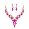 Clearine Wedding Bridal Jewellery Set for Women Teardrop Rhinestone Cluster