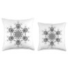 Black Fractal Metatron’s Cube Sacred Geometry MysticalDesign Throw Pillow