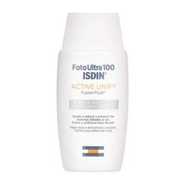 ISDIN FotoUltra 100 Active Unify SPF 50+, Protector Solar Facial, Aclara y unifica el tono de piel, 50 ml