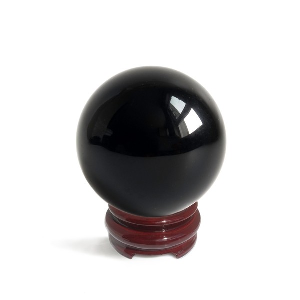 Mina Heal Obsidian Crystal Ball 110 mm / 4.3" for Fengshui Ball, Scrying Meditation, Crystal Healing, Divination Sphere, Home Decoration, 100% Natural and Genuine