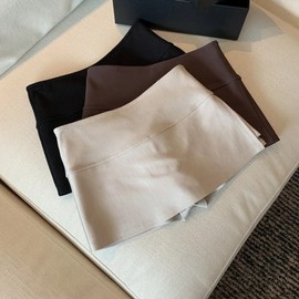 Women's Summer Short Yoga Skirt, Casual Sports Skirt with Wide Belt & Side Split, All-Match No 3XL/Gray 5ea