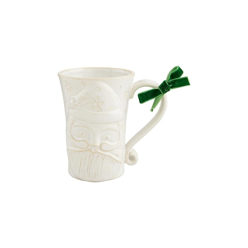 Mud Pie White Christmas Mug, Santa, 12 oz