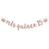 INNORU Mis Quince 15 Banner, Girls 15th Birthday Party Decorations,