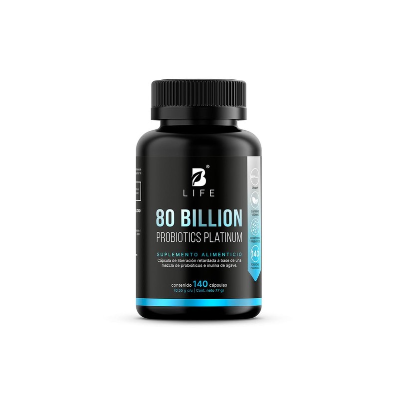 B Life Probióticos 80 Billones con 11 Cepas 140 Cápsulas