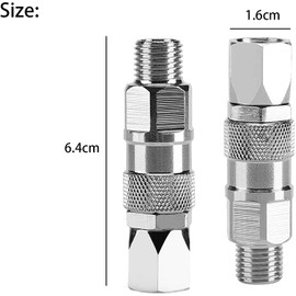 Homhelar 1/4-Inch 360 Degrees Rotate Stainless Steel Airless High Pressure Spray Gun Hose Swivel Joint for Paint Sprayers and Hose