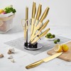 Gold Knife Set，8Pcs Gold Titanium-Coated Dishwasher Safe Kitchen Knife Block