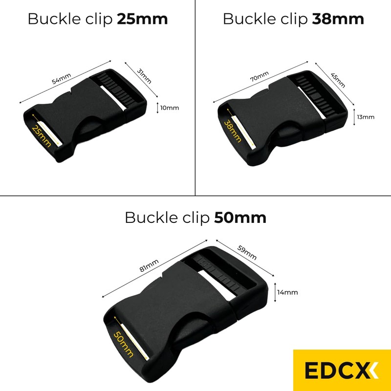 EdcX Plastic Side Release Buckle (25mm, 38mm and 50mm) |
