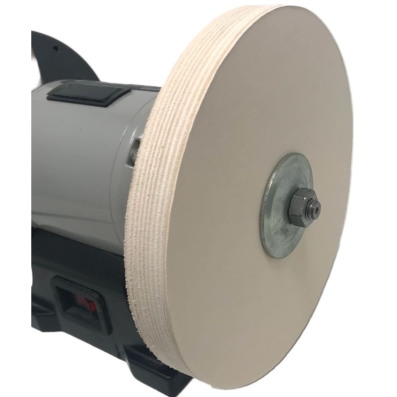 8 in Leather Honing Stropping Wheel Includes Premium White Buffing