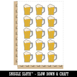 Beer Stein with Foam Temporary Tattoo Water Resistant Fake Body Art Set Collection - 15 2" Tattoos (1 Sheet)