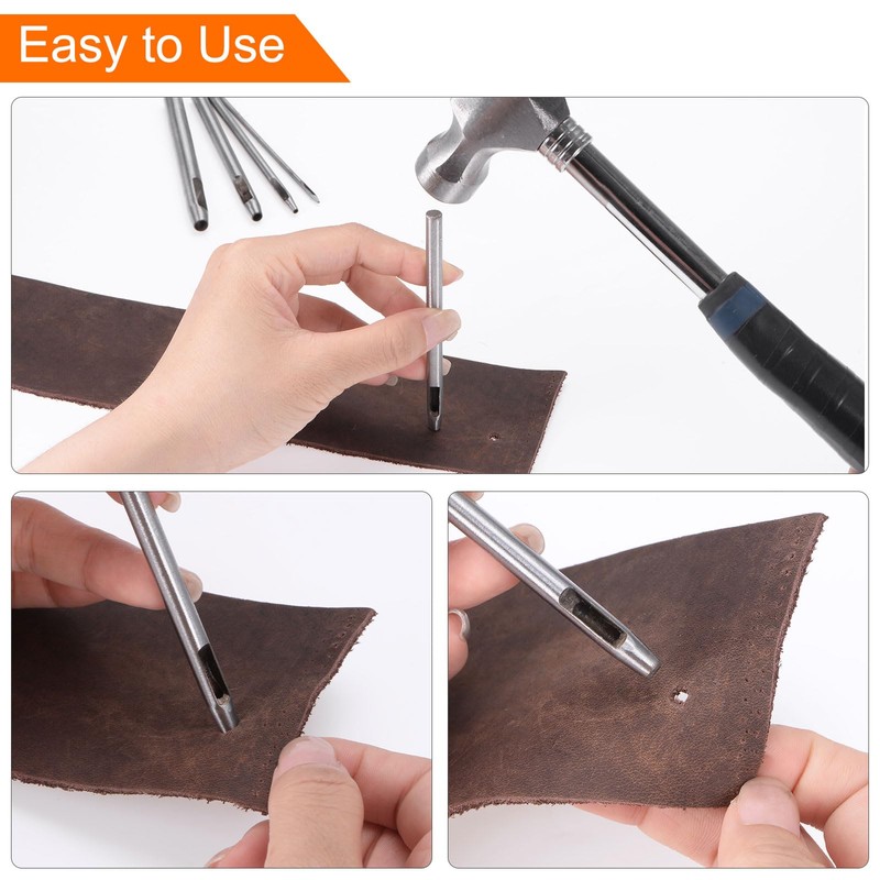 Sourcing Map 12mm Round Hole Punch Tool for Leather, Canvas,