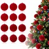 Bolas Navideñas de Terciopelo 12 PCS, Esferas 6 CM para