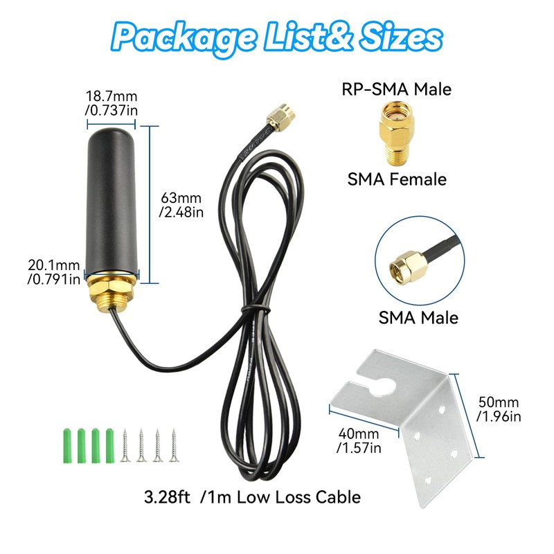 Boobrie 4G LTE / 3G Antenna Indoor Outdoor Omnidirectional 5dBi