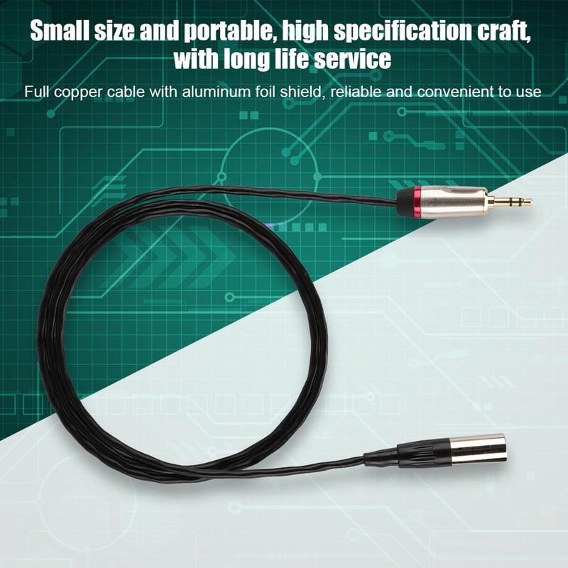 3.5mm Male to Mini XLR 3pin Male Audio Cable Adapter