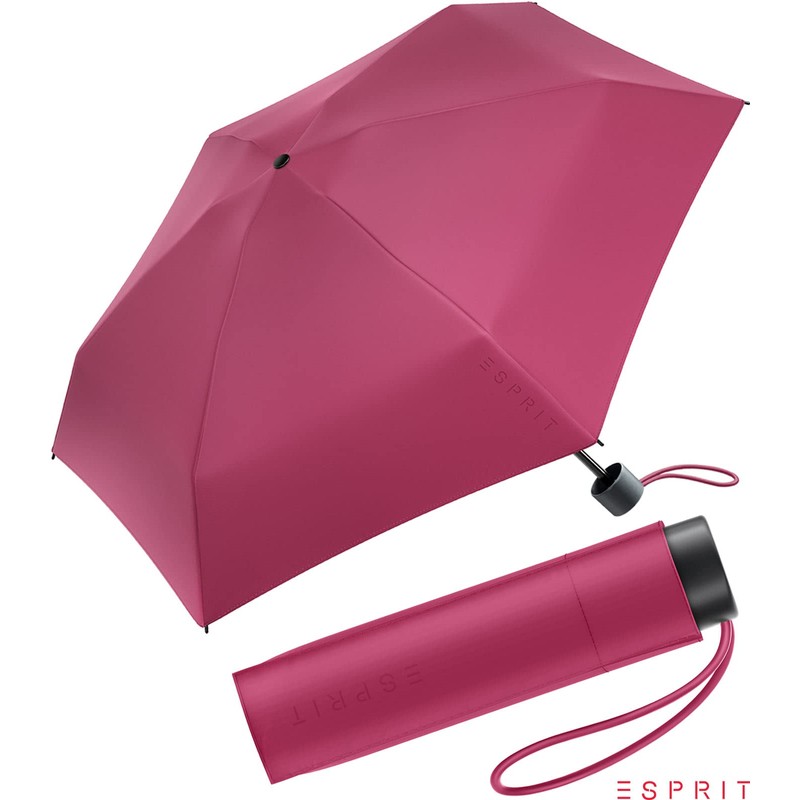 ESPRIT Pocket Umbrella in Multicoloured Design, vivacious pink, 95 cm,