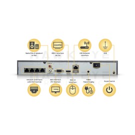 4K 4CH IP Network Video Recorder - 4 Built in PoE Port Up to 8MP Resolution Recording Compatible with DS-7604NI-Q1/4P NVR