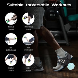 Fosegei Dumbbell Foot Attachment, Tibialis Trainer, Adjustable Ankle Weights, Ankle Straps for Weight Lifting, Leg Workouts at Home for Hip Flexors, Shin Splint, Hamstring Curls, Leg extensions