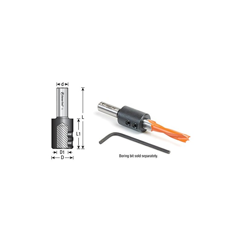 Amana Tool - 47638 10mm Shank Dowel Drill/Boring Bit Adapter