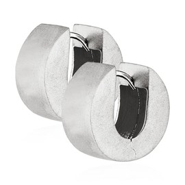 NKlaus 4804 Pair of 925 Sterling Silver Hinged Hoop Earrings 14.6 mm Matte Tarnish Resistant, Sterling Silver