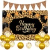 JOYMEMO Cheetah Birthday Decoration - Including Leopard Print Pennant Banner