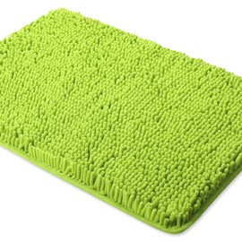 Yeaban Lime Green Bathroom Rugs – Thick Chenille Bath Mats | Absorbent and Washable Bath Rug Non-Slip, Plush and Soft Rugs for Bathroom Floor, Shower, Sink - 24" x 36"