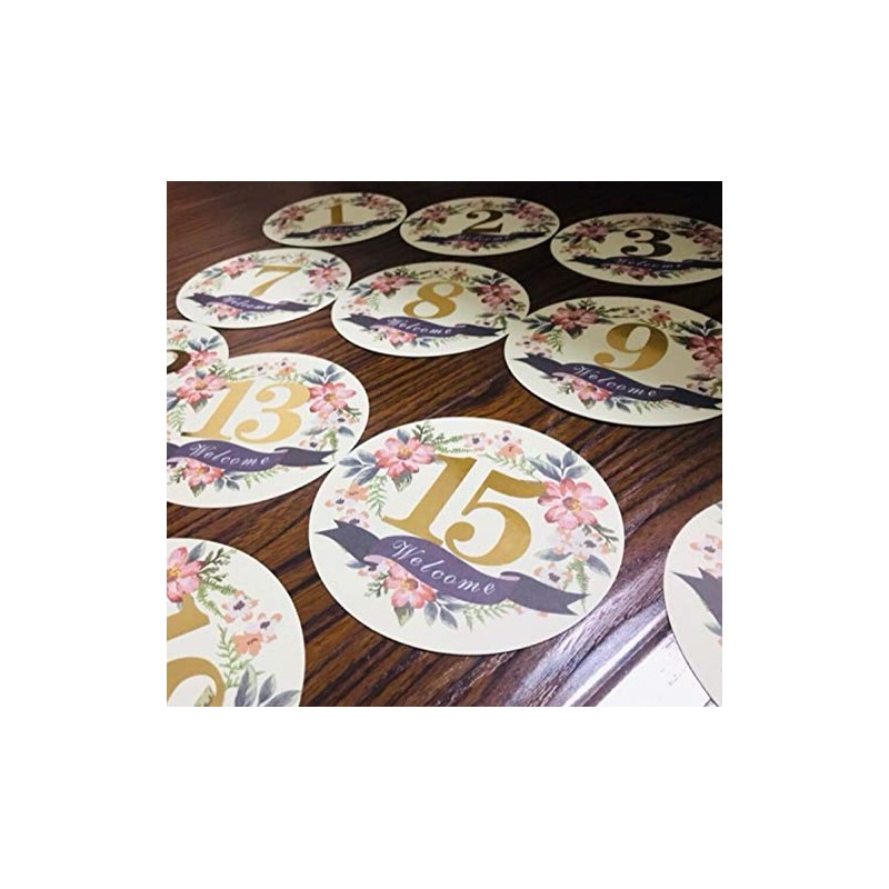 1-30 Pegatinas para número de boda para tarjetas de mesa,