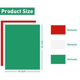 Bobobag 100 Sheets 20"X14" Gift Wrapping Tissue Paper Bulk 3 Colors for Gift Bags,Birthday Christmas Weddings Showers Arts Craft Party Favor Decoration (Red/Green/White)