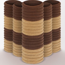 YIMEIS 200 PCS Thick Seamless Hair Ties for Women - Seamless, Ouchless Ponytail Holders - Hair Bands Accessories for Thick Hair(2 Colors)