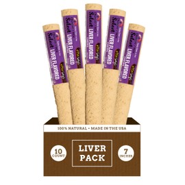 etta says! 7" Select Crunchy Dog Chews - Rawhide-Free Dog Treats - Made in The USA - Odor-Free, All-Natural Ingredients - for Moderate Chewers - Liver - 10 Pack