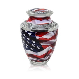 Precious Handicraft Country Flag Cremation Urn for Human Ashes for Funeral, Burial or Home. Urn for Ashes Adult Male Female Large Urns for Dad Mom and Cremation Urns for Human Ashes (US Flag)