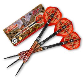 Shot Roman Empire Centurion Steel Tip Dart Set 90% Tungsten Pro Throwing Darts Steel Tip Set Professional – Made in New Zealand – Designed Dart Flights for Women & Men – Metal Tip Bar Darts for Adults