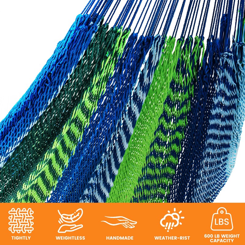 Lazy Daze Hammocks Handwoven Mayan Hammock, 10.5 FT Soft Rope