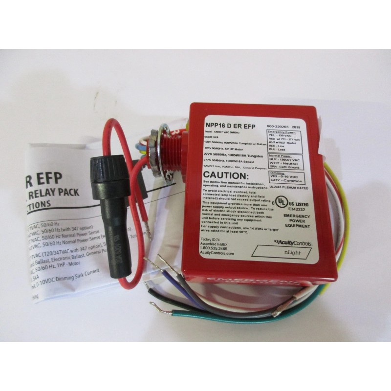 Acuity nLight NPP16 D ER EFP 265LYK Emergency Power Relay