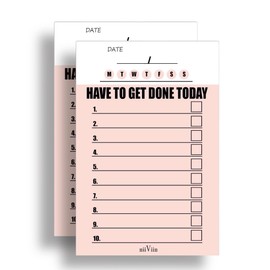 NIIVIIN To Do List Planner - College Must Haves, Teacher Note Pad, ADHD Daily Planner, Have To Get Done Today To Do Pad, Pink Notepad, 4" x 6", 2 Pads (25 Tear-Off Sheets Each)
