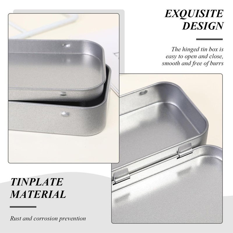 UBSIUH 6 Pieces Rectangular Iron Box, Mini Portable Storage Box,