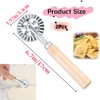 2Pcs Pastry Wheel Cutter,Ladiz Pasta Cutter Wheel with Long Wooden