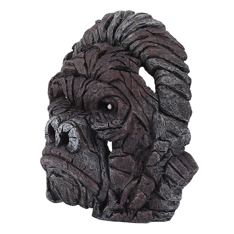 Gorilla Head Sculpture 6.3in Animal Head Figurine Resin Hollow Out