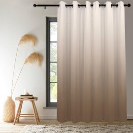 Renaiss Brown Ombre Blackout Curtains, Gradient Color Thermal Insulated Window Curtain for Living Room, Polyester Grommet Top Window Drapes for Bedroom (53W x 84L / 2 Panels Per Set)