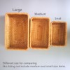 amololo Handmade Rectangle Wicker Fruit Box Rattan Tray Magazine Organizer
