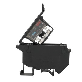 5pcs UK5-HESI (UK5RD) LED indicated DIN Rail Fuse Holders Disconnect Terminal Blocks Screw Clamp DC 24V with RO55 5x25 Fuse - Black