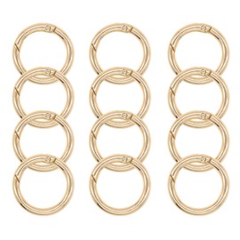 Metal Spring O Rings Round Carabiner Keyring, Snap Clip Trigger Spring Keyrings Buckle, DIY Accessories Spring Ring for Keychains, Bag, Purse, Handbag