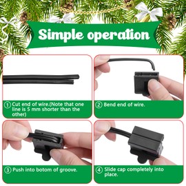 60PCS Christmas Light Female Vampire Plug,SPT-1 Black Gilbert Plug Zip Plug,Slip On Electric Plug for Holiday Lights Party Decoration (Female)