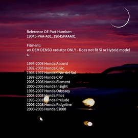 Honda Radiator Cap - 1994-2006 Accord, 1992-2005 Civic, 1997-2005 CRV, 1995-2007 Odyssey, 2003-2008 Pilot - Replace 19045-PAA-A01