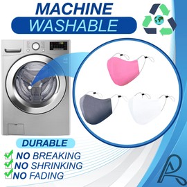 Arcarius Cloth Face Mask Washable Reusable Adjustable Breathable Face Multiple Colors…