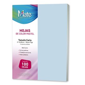 Mate | Hojas Color Pastel | Bond 75 G | 100 Hojas