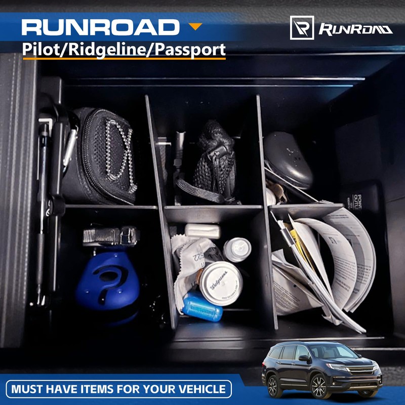 RUNROAD Center Console Organizer for Honda Pilot (2016-2022)/ Ridgeline (2017-2023)/